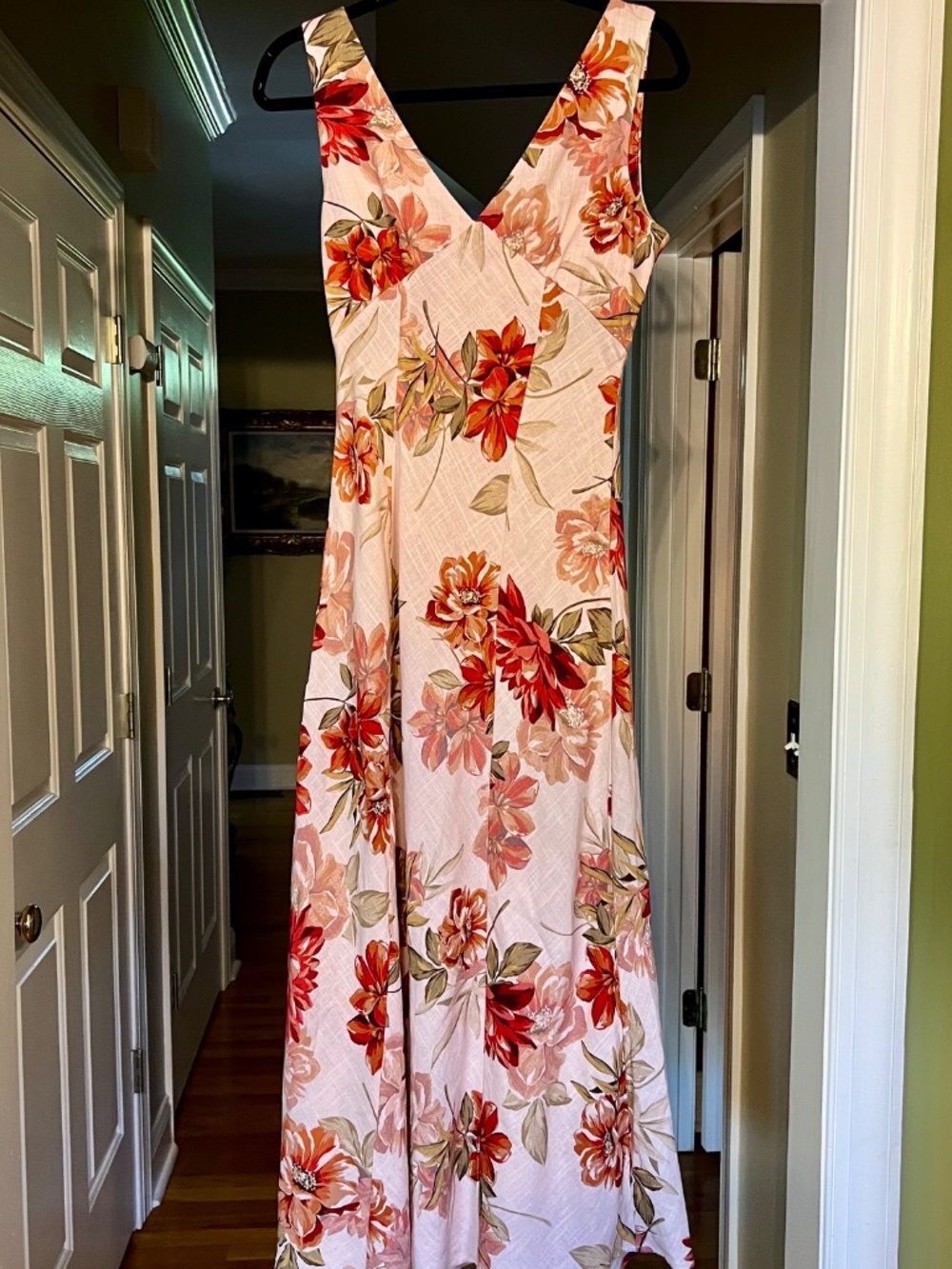NWOT Paper Heart Floral Linen Blend Maxi Dress from Anthropologie Size SMALL